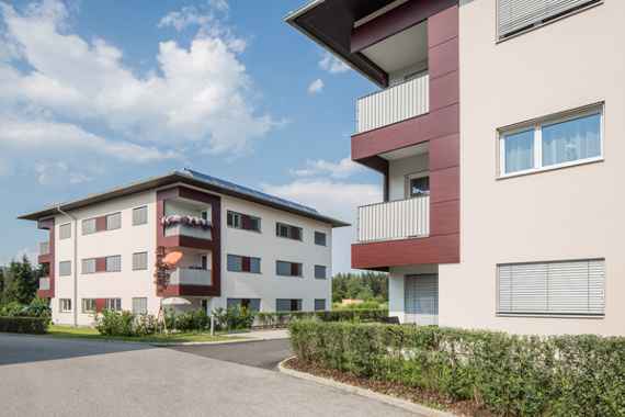 Die Wohnhausanlage in Lind ob Velden (Kärnten) erreichte den klimaaktiv Gebäudestandard in Silber