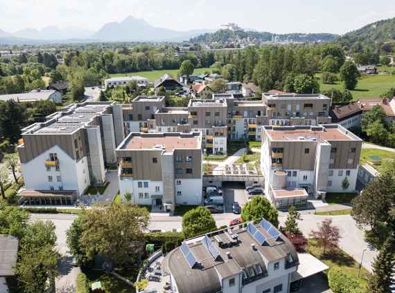 Luftaufnahme der Wohnanlage Friedrich-Inhauser-Straße, Salzburg