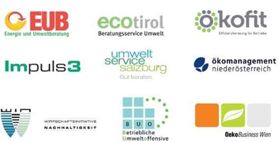 Logos der Energieeffizienzprogramme, die eine geförderte Beratungsleistung anbieten