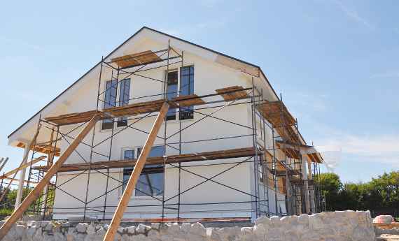 Sanierung Einfamilienhaus, Fassadengerüst