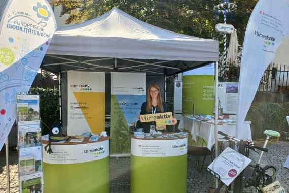 Zu sehen ist der klimaaktiv mobil-Informationsstand am Radgipfel in Hohenems 