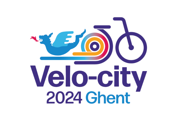 Das Bild zeigt das Logo der Velo-City-Konferenz 2024 in Ghent.