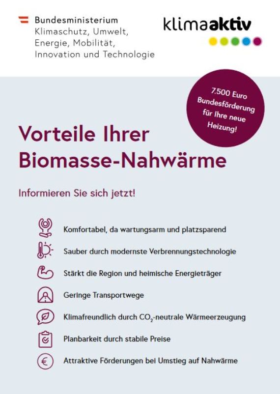 Postkarte Vorteile der Biomasse-Nahwärme