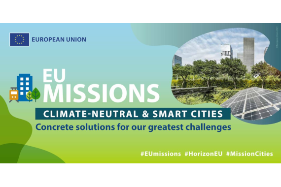EU-Mission Logo klimaneutrale und intelligente Städte