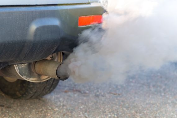 Car Exhaust Smoke Closeup