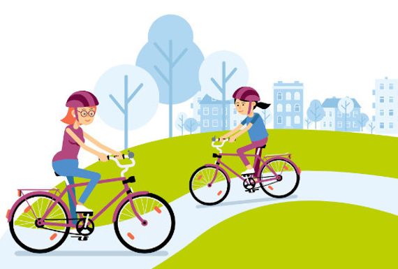 Grafik mit zwei Radfahrerinnen 