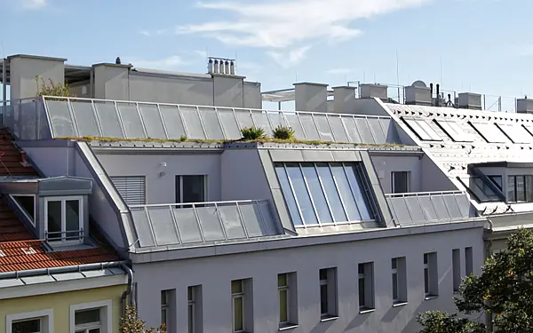 Plus-Energie-Dachausbau Ybbsstraße Hoftrakt