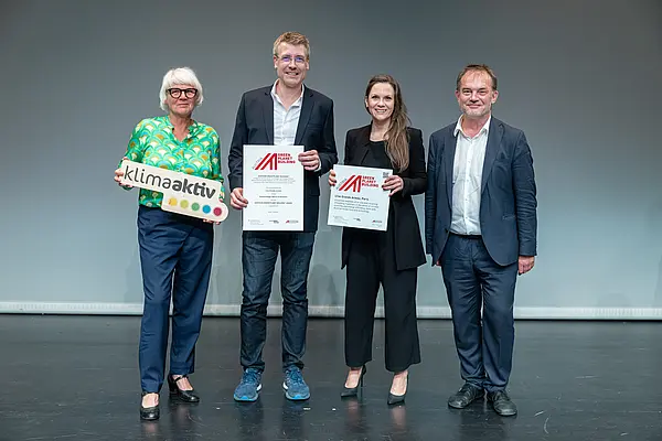 Darauf bauen wir: Sanierung und klimafitte Gebäude für die Zukunft! Auszeichnungsveranstaltung von klimaaktiv, ÖGNB und AGPB Gebäuden