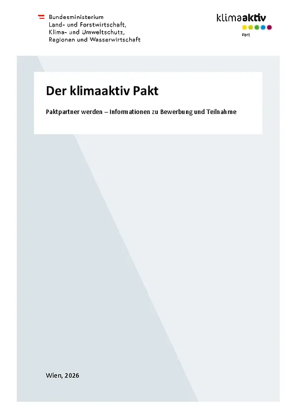 Infobroschuere klimaaktiv Pakt