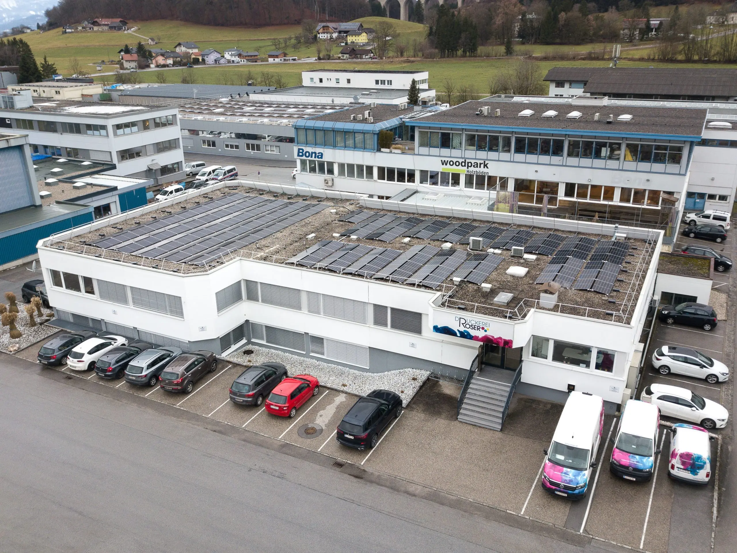 Luftaufnahme Druckerei Roser