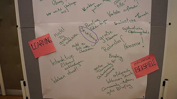 Foto eines Flipcharts