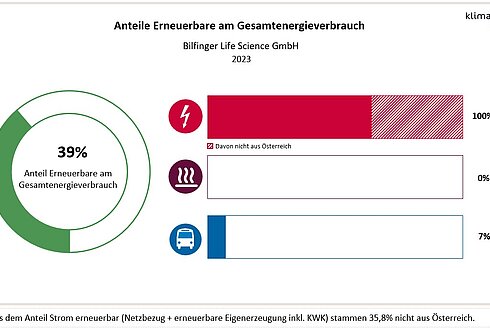 Abbildung 2: Anteil Erneuerbare am Gesamtenergieverbrauch und in den Bereichen Strom, Wärme und Transport 2023