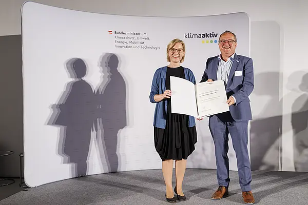 Klimaschutzministerin Leonore Gewessler, Friedrich Mühlener (IfEA Institut für Energieausweis GmbH)