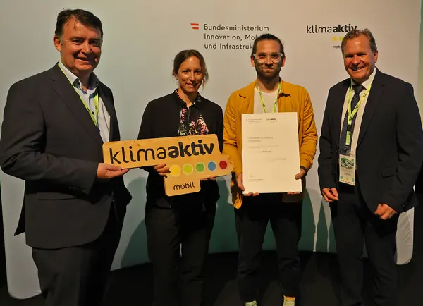 Im Bild:  Stefan Pillwein (Stadt Feldkirch) Erich Rohrmoser (Vertreter des Österreichischen Städtebundes) Martin Huber (Vertreter des Österreichischen Gemeindebundes) Wiebke Unbehaun (BMIMI)