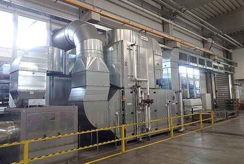 Absauganlage Aufbau im Betrieb