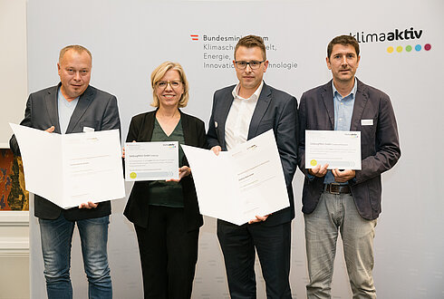 Auszeichnung von klimaaktiv Projektpartnern und Vorzeigebetrieben durch Klimaschutzministerin Leonore Gewessler (BMK)