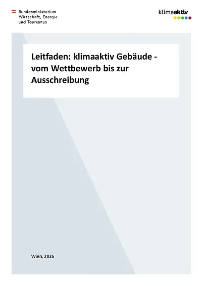 Cover der Publikation "klimaaktiv in Wettbewerben"