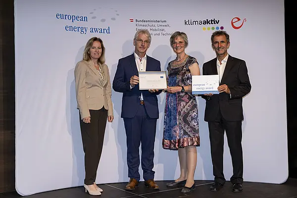 Bettina Bergauer (BMK), Helmut Strasser (e5 Österreich), Monika Panek (e5 Niederösterreich), Johannes Sanda