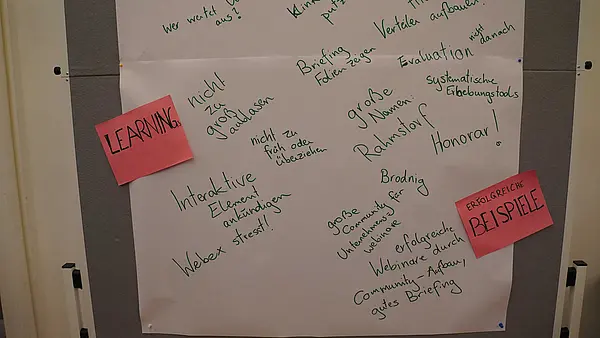 Foto eines Flipcharts