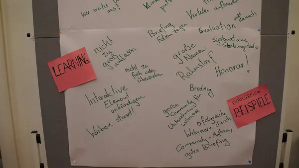 Foto eines Flipcharts