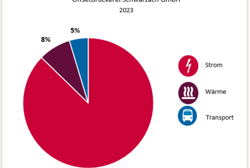Abbildung 1: Aufteilung Gesamtenergieverbrauch in die Bereiche Strom, Wärme und Transport 2023