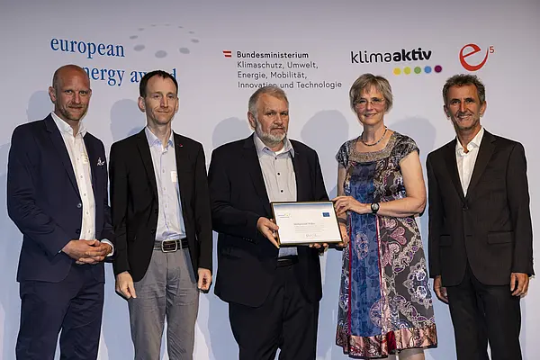 Bettina Bergauer (BMK), Helmut Strasser (e5 Österreich), Gregor Sellner (e5 Vorarlberg), Johannes Köb, Robert Hasler