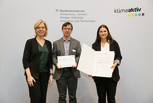 Auszeichnung von klimaaktiv Projektpartnern und Vorzeigebetrieben durch Klimaschutzministerin Leonore Gewessler (BMK)