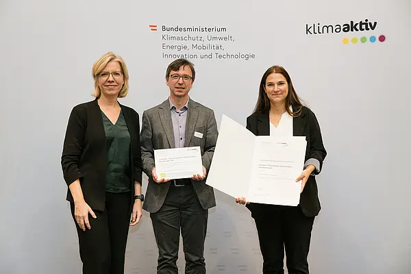 Auszeichnung von klimaaktiv Projektpartnern und Vorzeigebetrieben durch Klimaschutzministerin Leonore Gewessler (BMK)