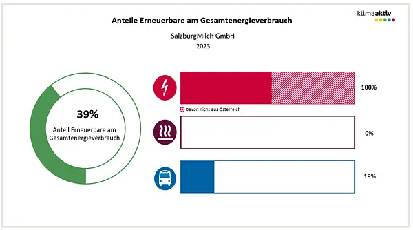 Abbildung 2: Anteil Erneuerbare am Gesamtenergieverbrauch und in den Bereichen Strom, Wärme und Transport 2023