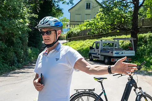 Radexkursion bei der Baustelle Radweg Lieserschlucht