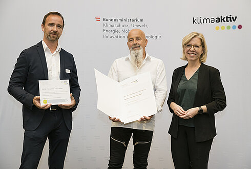 Auszeichnung von klimaaktiv Projektpartnern und Vorzeigebetrieben durch Klimaschutzministerin Leonore Gewessler (BMK)