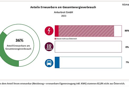 Abbildung 2: Anteil Erneuerbare am Gesamtenergieverbrauch und in den Bereichen Strom, Wärme und Transport 2023