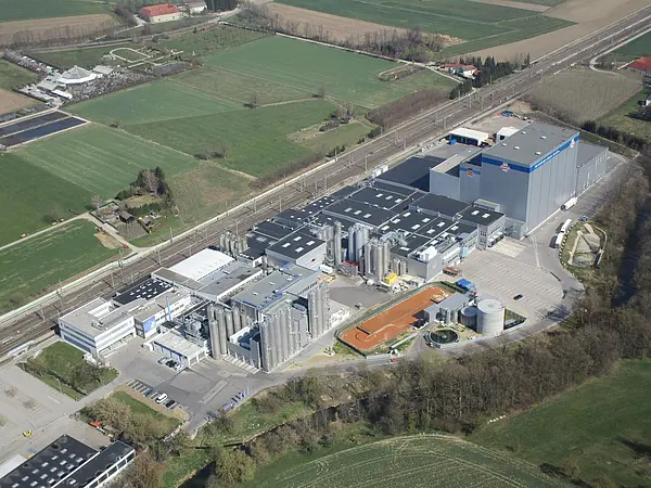 Luftaufnahme Berglandmilch Werk Aschbach