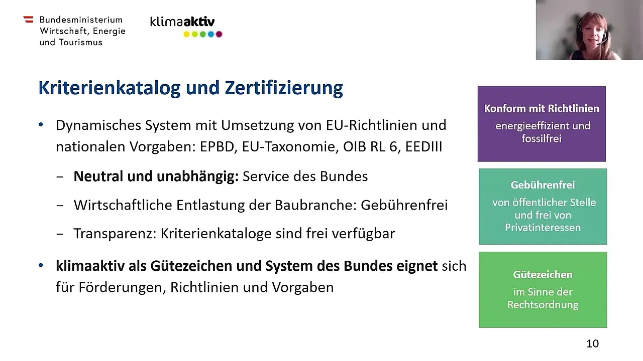 Video zur Präsentation des klimaaktiv Kriterienkatalog 2026