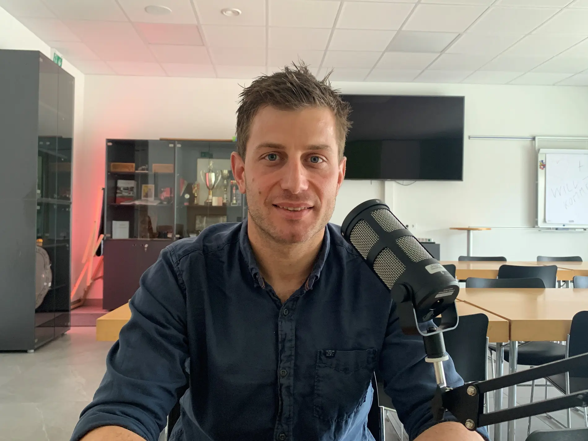 Hubert Wimmer bei der Aufnahme des Klimadialog-Podcasts