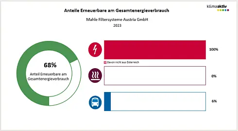 Abbildung 2: Anteil Erneuerbare am Gesamtenergieverbrauch und in den Bereichen Strom, Wärme und Transport 2023