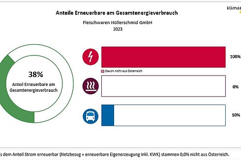 Abbildung 2: Anteil Erneuerbare am Gesamtenergieverbrauch und in den Bereichen Strom, Wärme und Transport 2023
