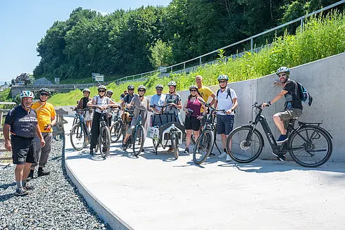 Radexkursion bei der Baustelle Radweg Lieserschlucht